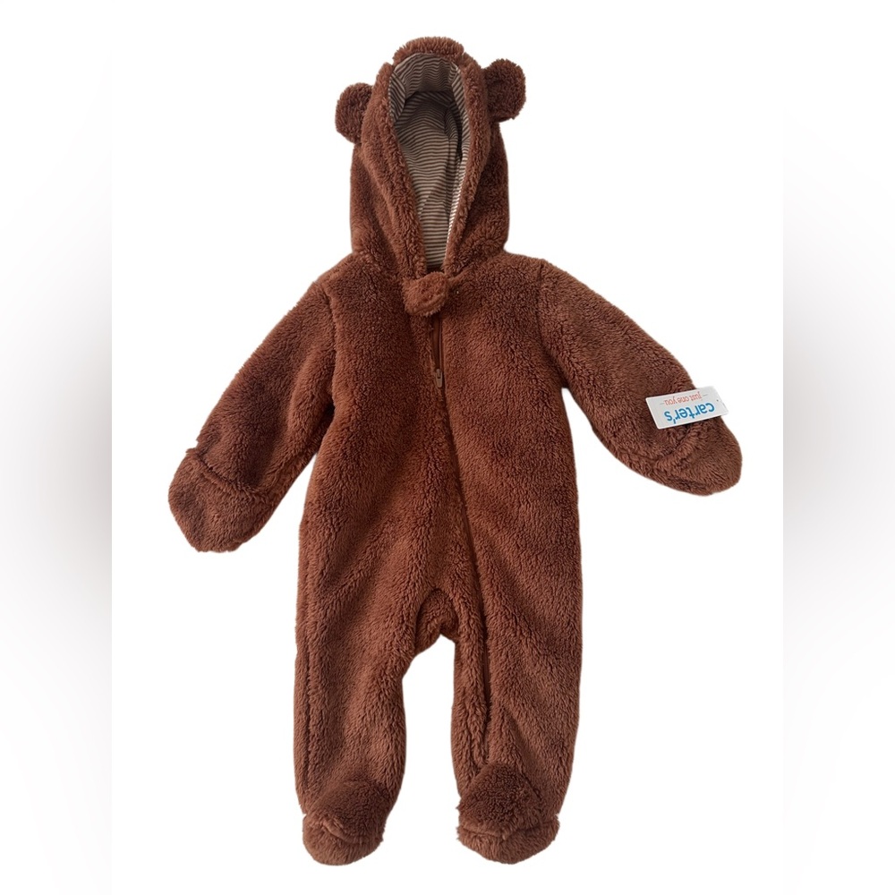 Carter's Brown Fuzzy Bear Footie
